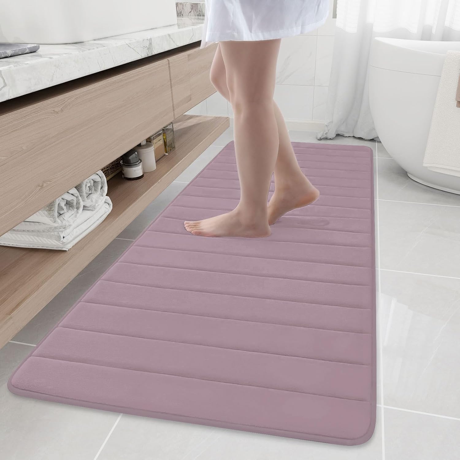 Buganda Memory Foam Bath Mat - Ultra Soft Non-Slip Rug 70in x 24