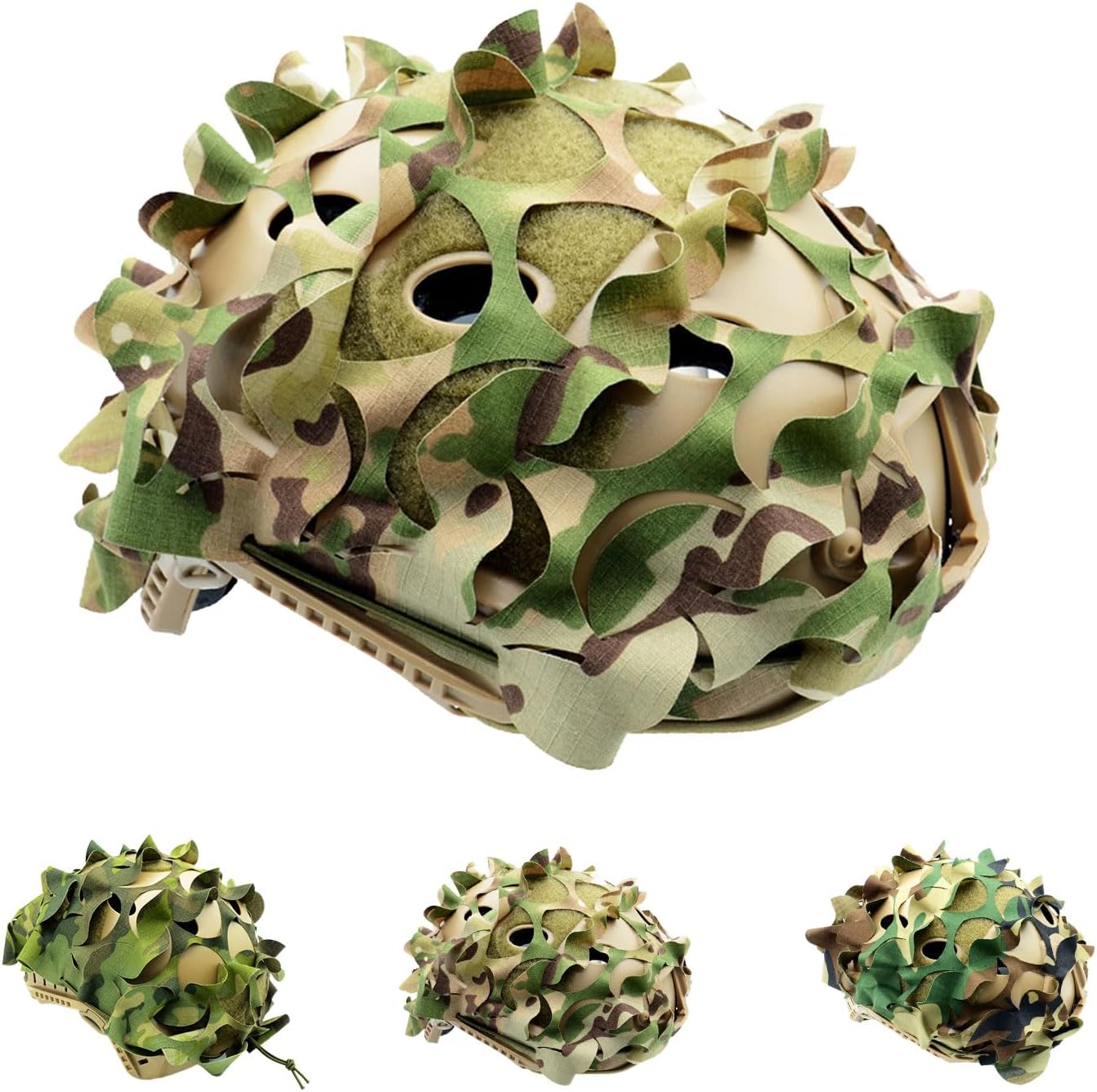 Breathable Camo Helmet Cover for Combat Gear