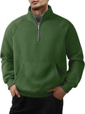 Men's Fleece Quarter Zip Pullover for Fall Winter - Warm Mock Neck