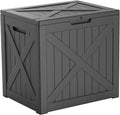 32 Gallon Deck Box Resin Storage Box - Weatherproof Outdoor Storage