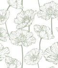 Floral Peel and Stick Wallpaper Green and White - Removable 47.23 sq