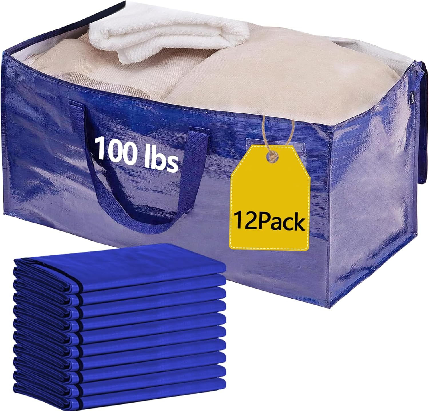 12 Pack Waterproof Moving Bags for Heavy Duty Storage Needs