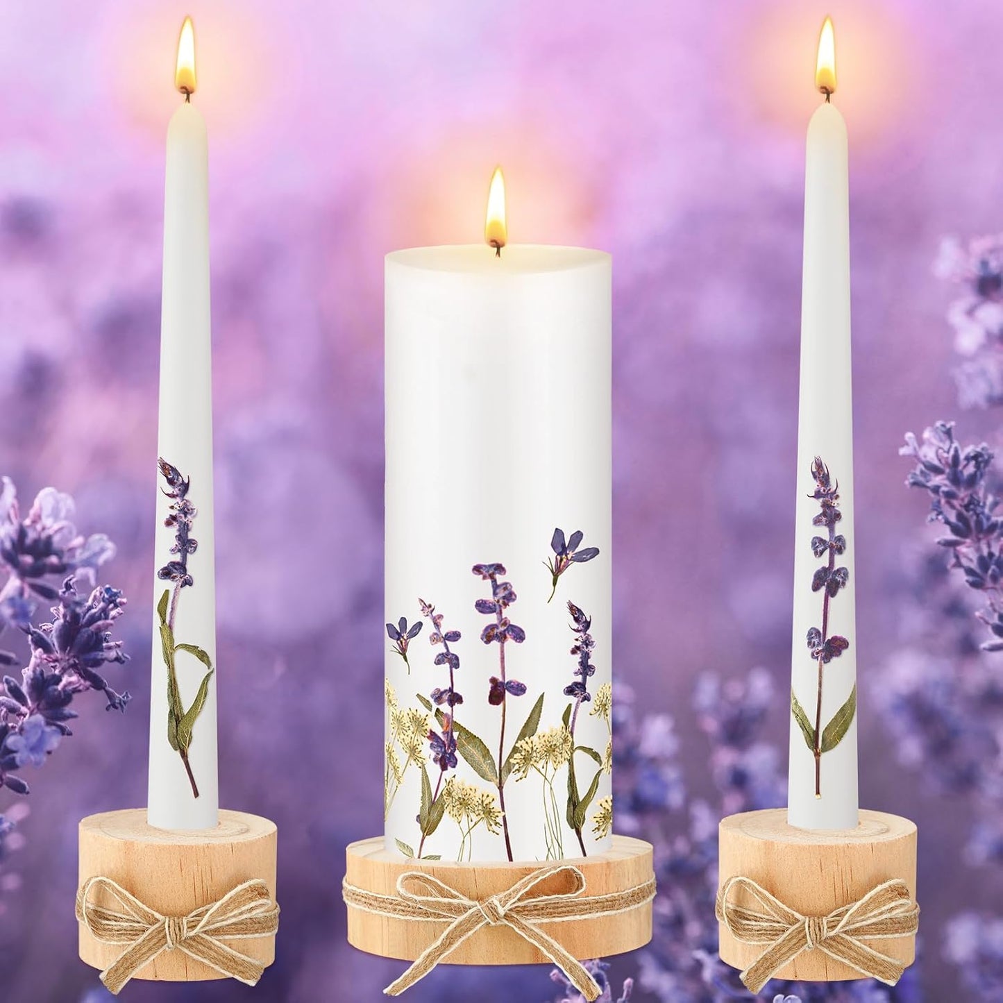 Unity Candles with Holder for Wedding Ceremony by Irenare