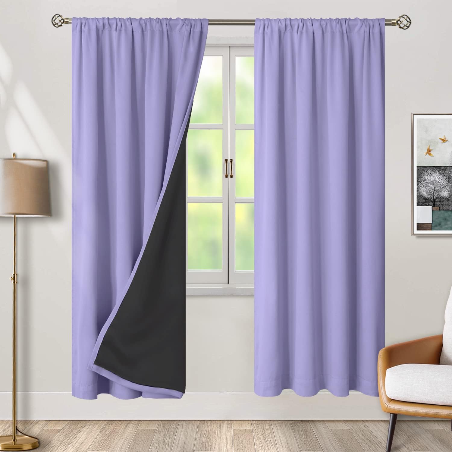 BGment Purple 100% Blackout Curtains for Bedroom 84 Inches Long