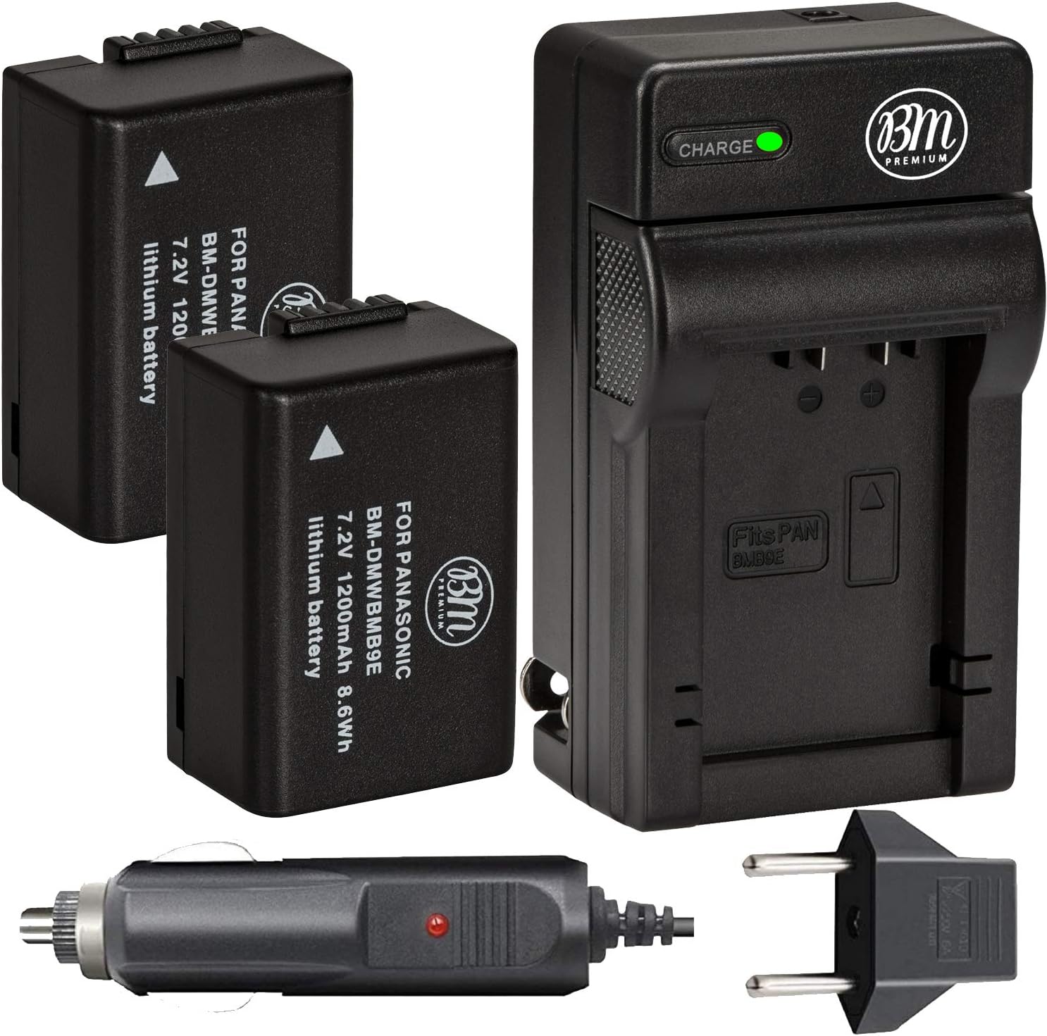 BM Premium DMW-BMB9 Batteries and Charger for Panasonic Cameras