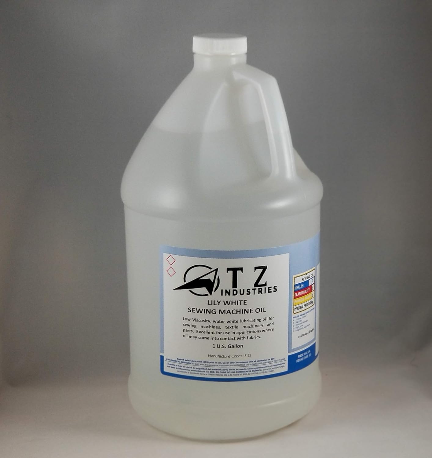 Sewing Machine Oil Lily White Gallon for Smooth Operation
