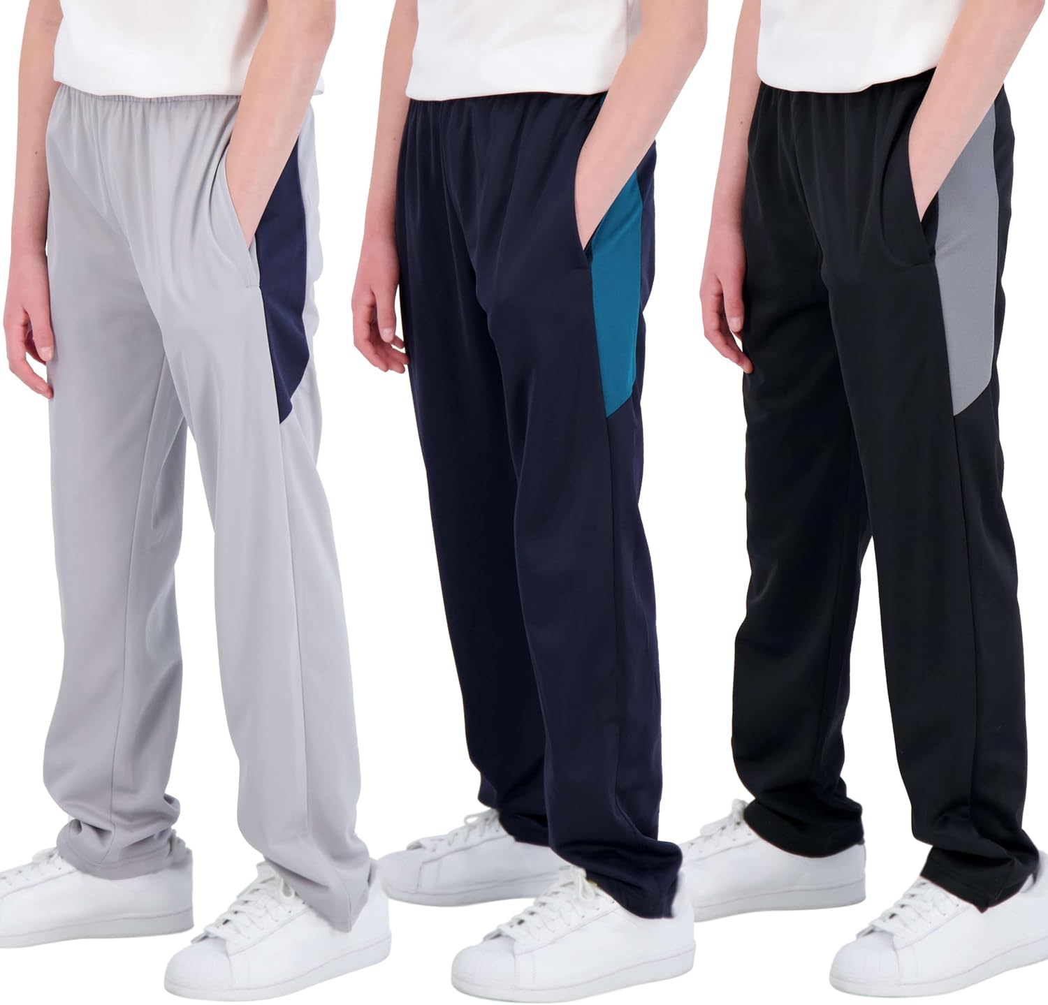 Boys' Tricot Open Bottom Fleece-Lined Sweatpants with Pockets