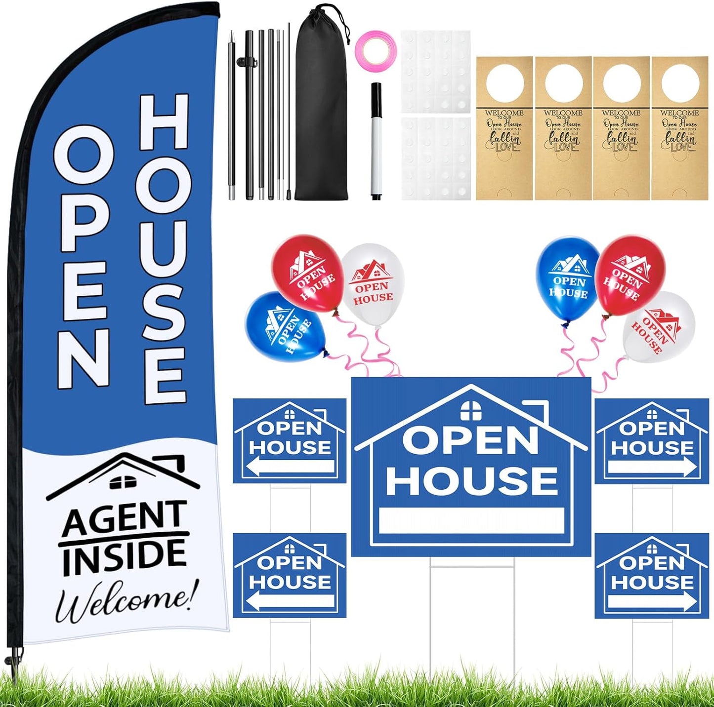 44 Pcs Open House Signs for Real Estate Agents and Sellers