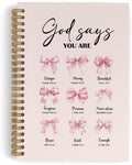 Pink Christian God Says You Are Beautiful Spiral Notebook - Compact