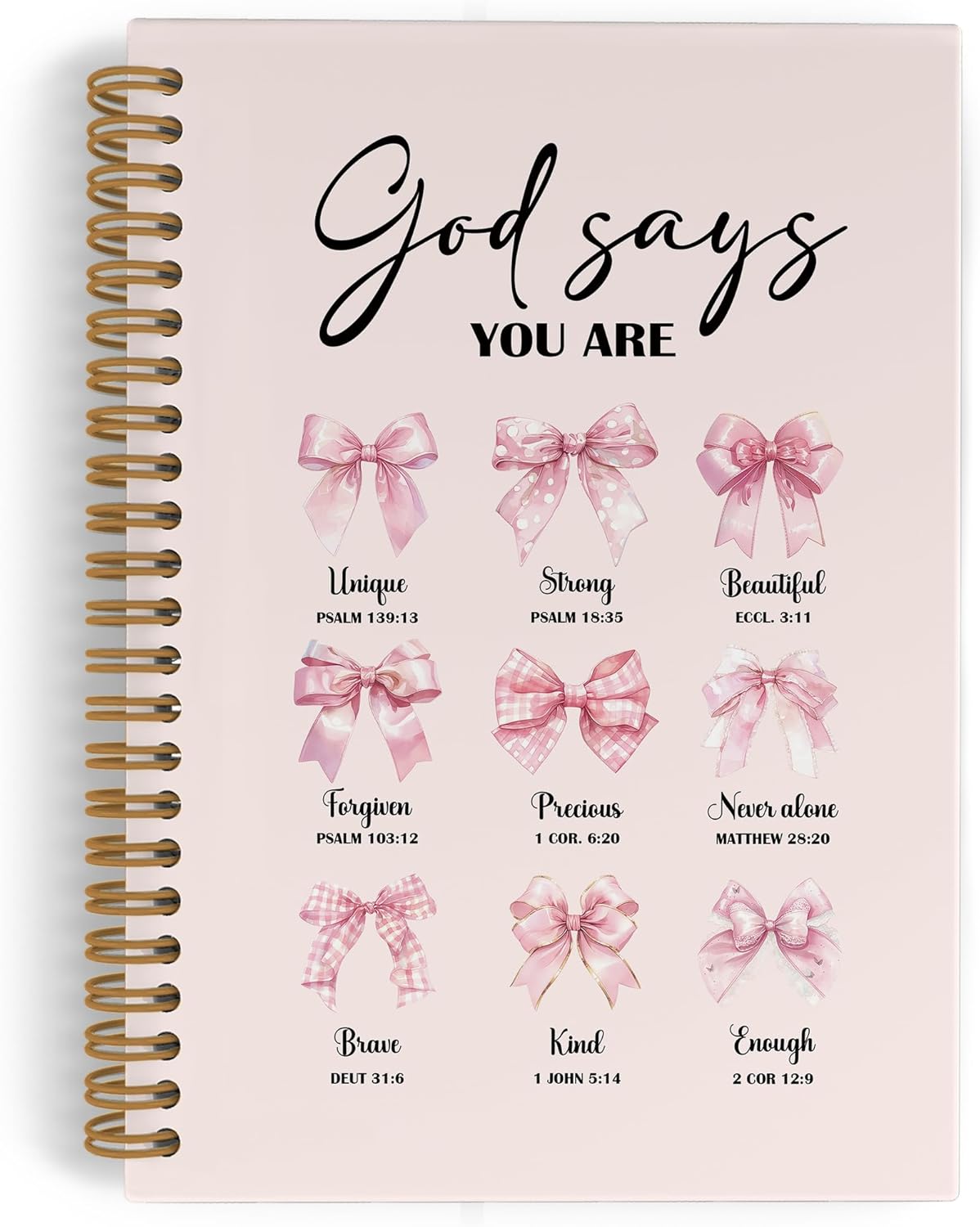 Christian 'You Are Beautiful' Pink Spiral Notebook - Inspirational Gift!