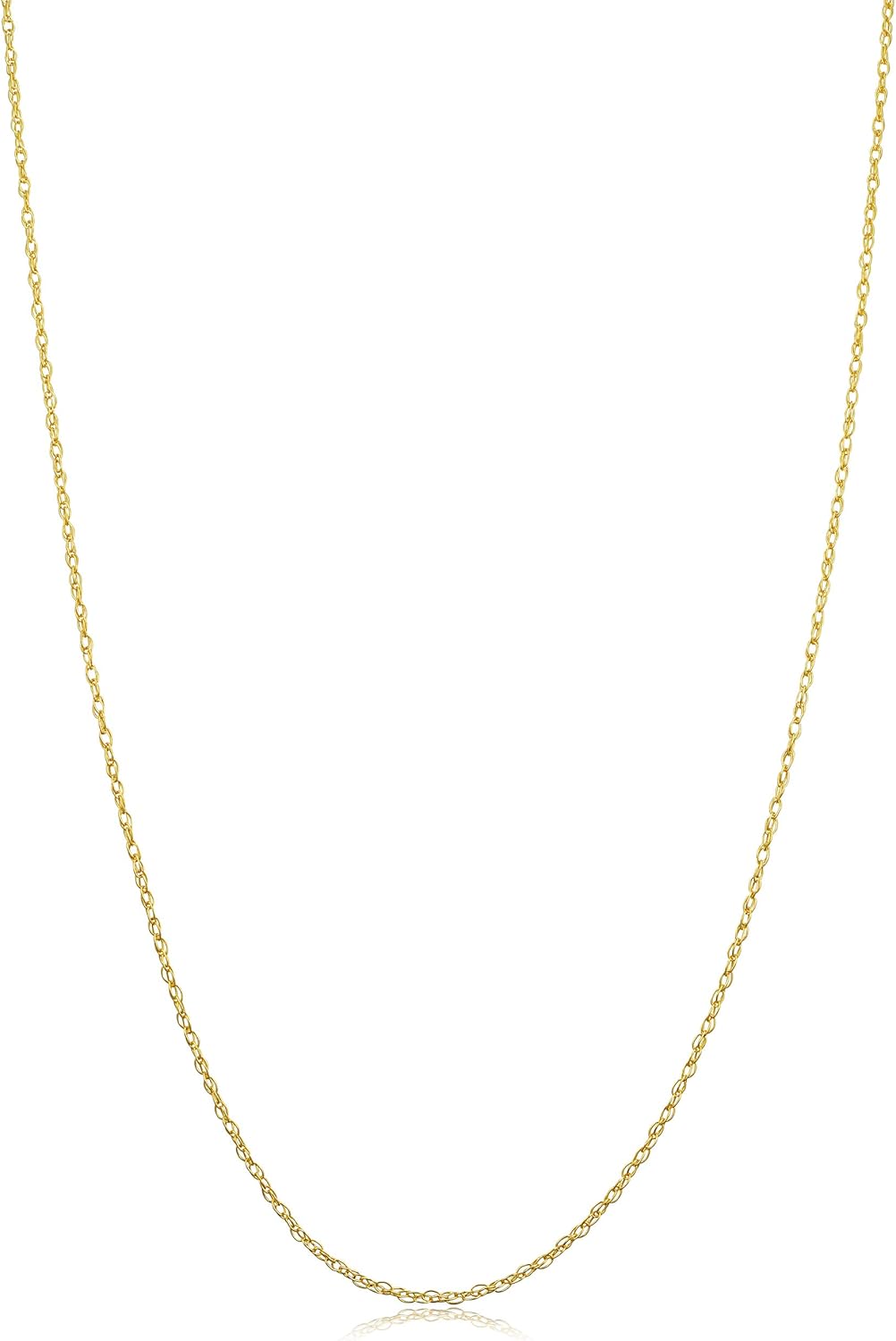 Kooljewelry 10k Yellow Gold Rope Chain Necklace - Lightweight Style
