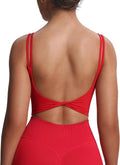 Aoxjox Women's Workout Sports Bra Crop Tank - Flattering Low Back