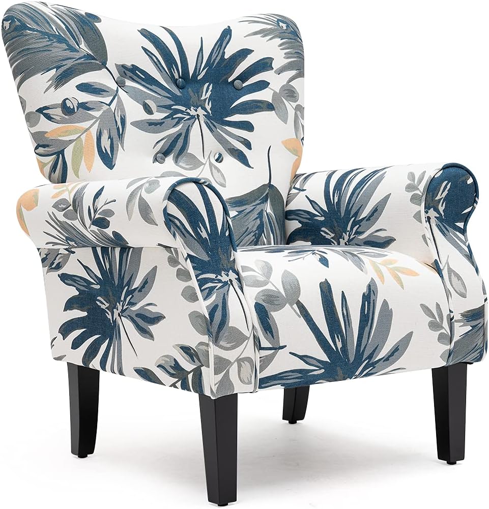 YOLENY High Back Armchair: Stylish Comfort in Blue