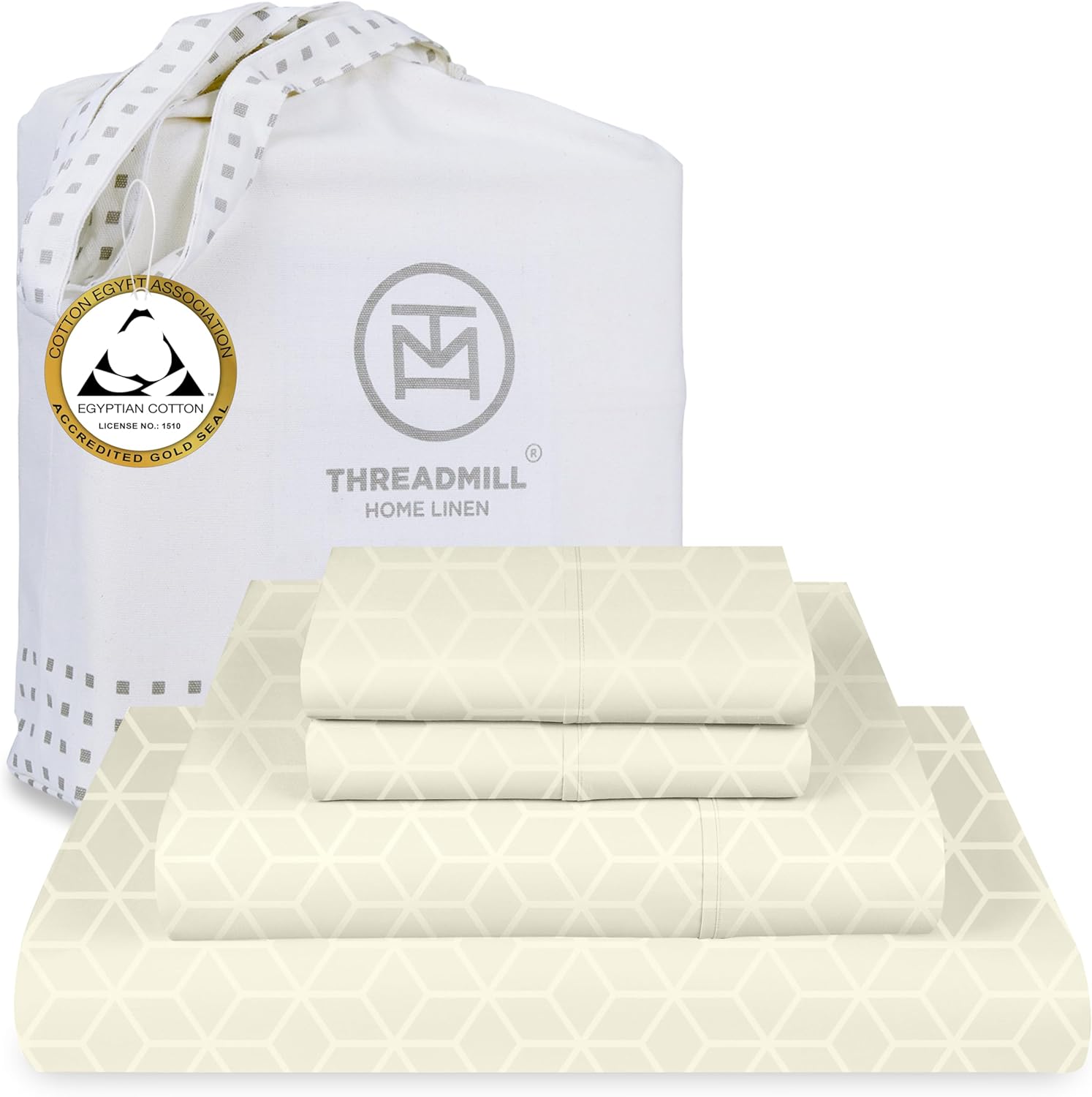 Threadmill Egyptian Cotton Queen Sheet Set for Ultimate Comfort