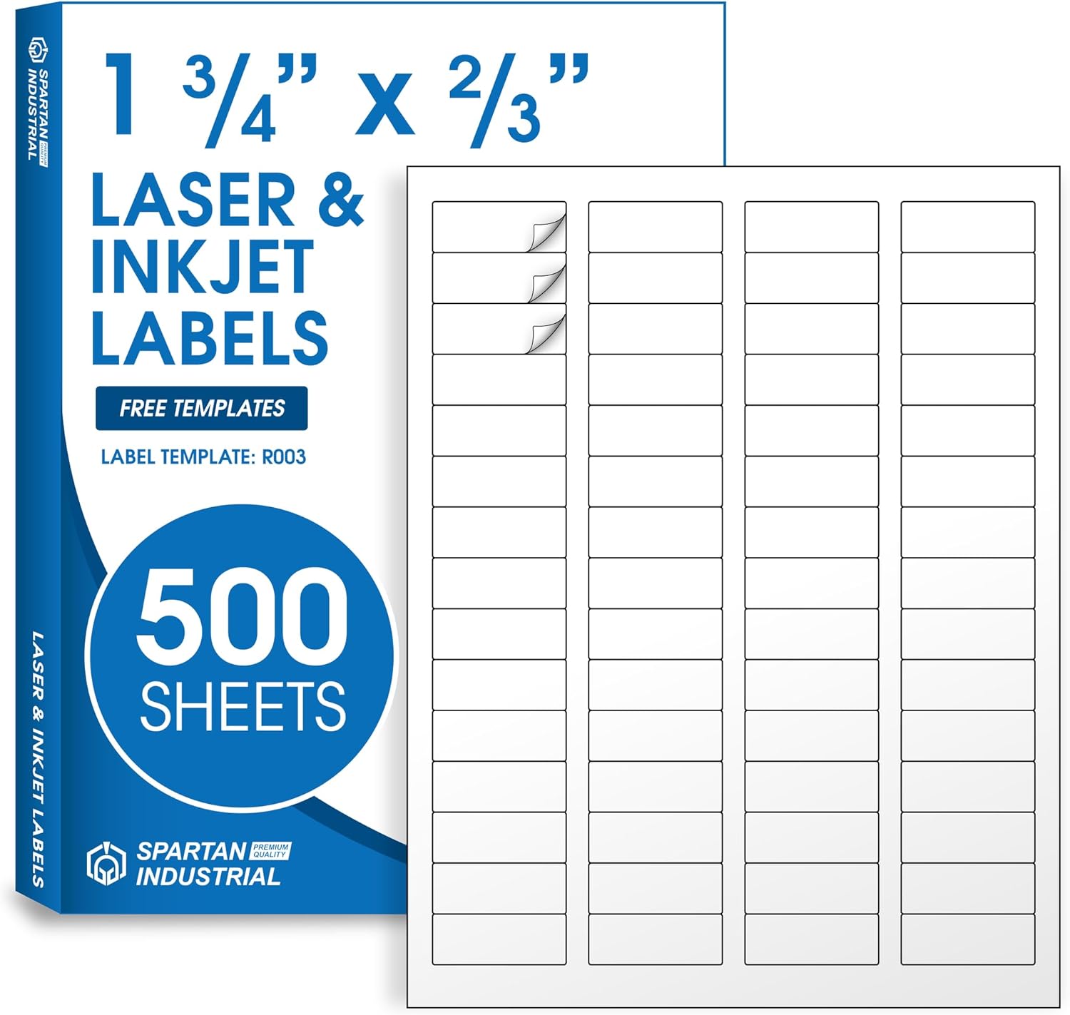 1 3/4 X 2/3 Matte White Return Address Labels for Mailing