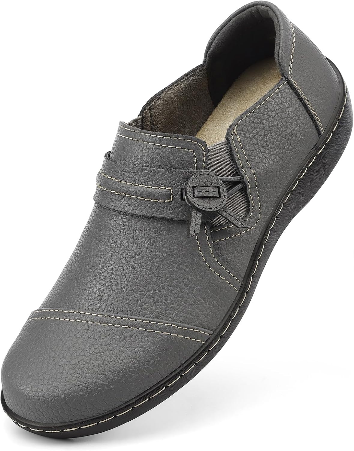 LAZYPOP Women's Classic Comfort Leather Loafers for Everyday Use