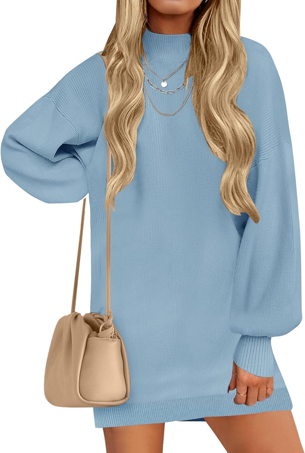 ZESICA Women's Fall Turtleneck Sweater Dress for 2025 Style