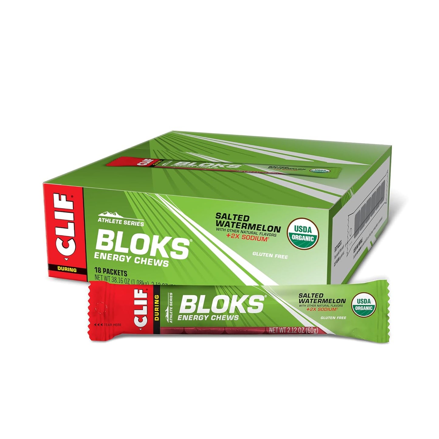 CLIF BLOKS Salted Watermelon Energy Chews for Athletes Fuel