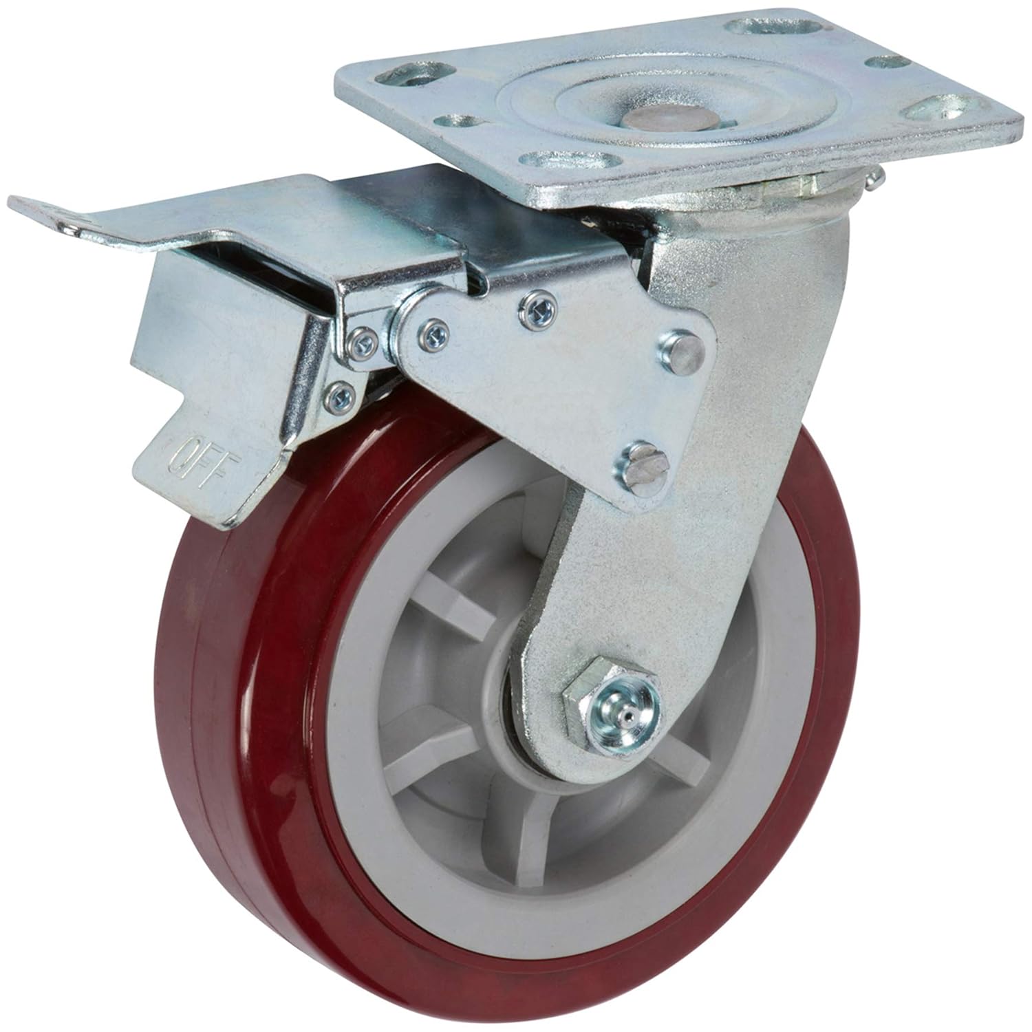 6 inch PRO Polyurethane Heavy Duty Caster with Total Lock Brake