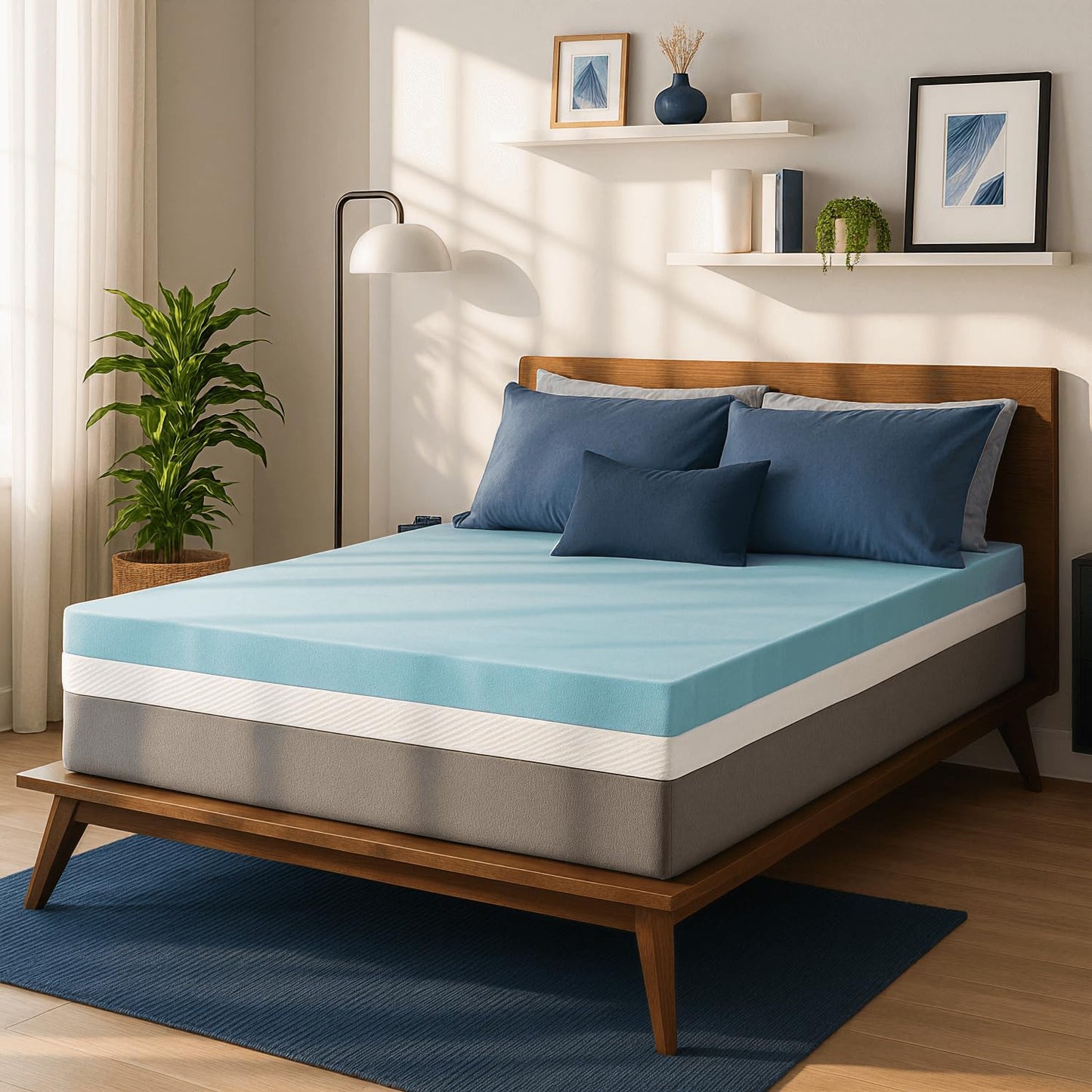 Sure2Sleep Gel Swirl Memory Foam Mattress Topper for Comfort