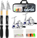Fishing Pole Set Rod and Reel Combo 1.9M/2.1M - Travel Ready