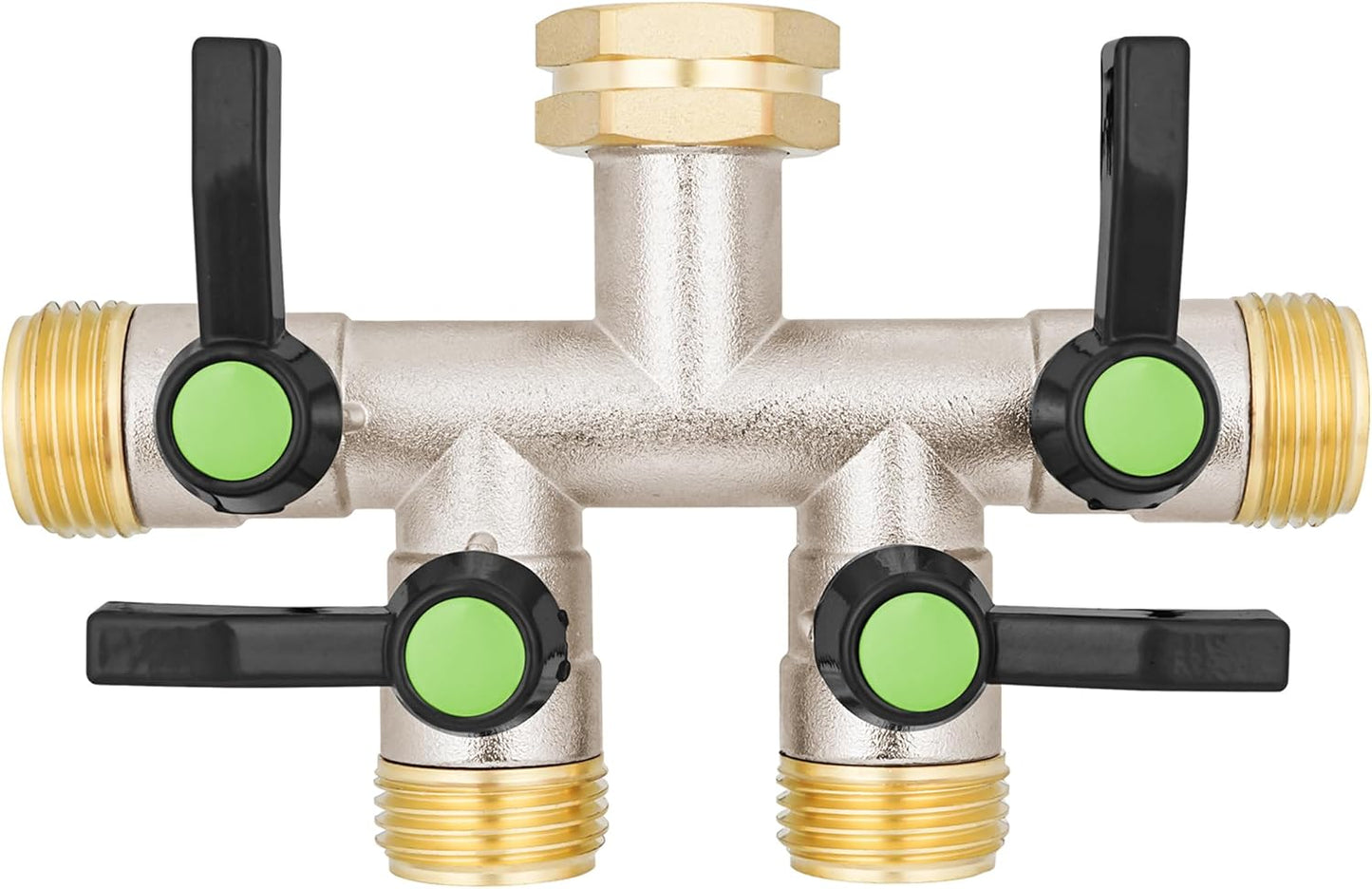 4 Way Hose Splitter for High Flow Water Spigot Connection