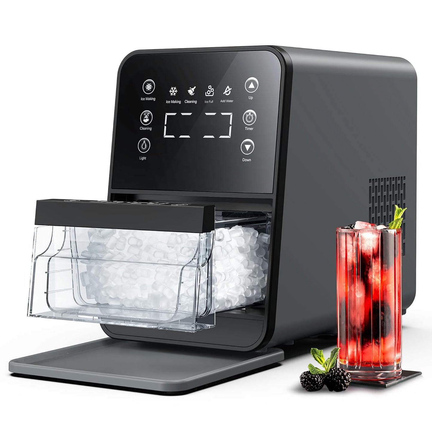 ecozy Nugget Ice Maker for Home Drinks & Cocktails - 40lbs Daily