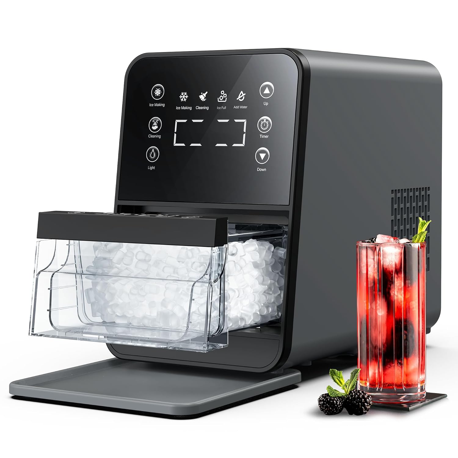 ecozy Nugget Ice Maker for Home Drinks & Cocktails - 40lbs Daily