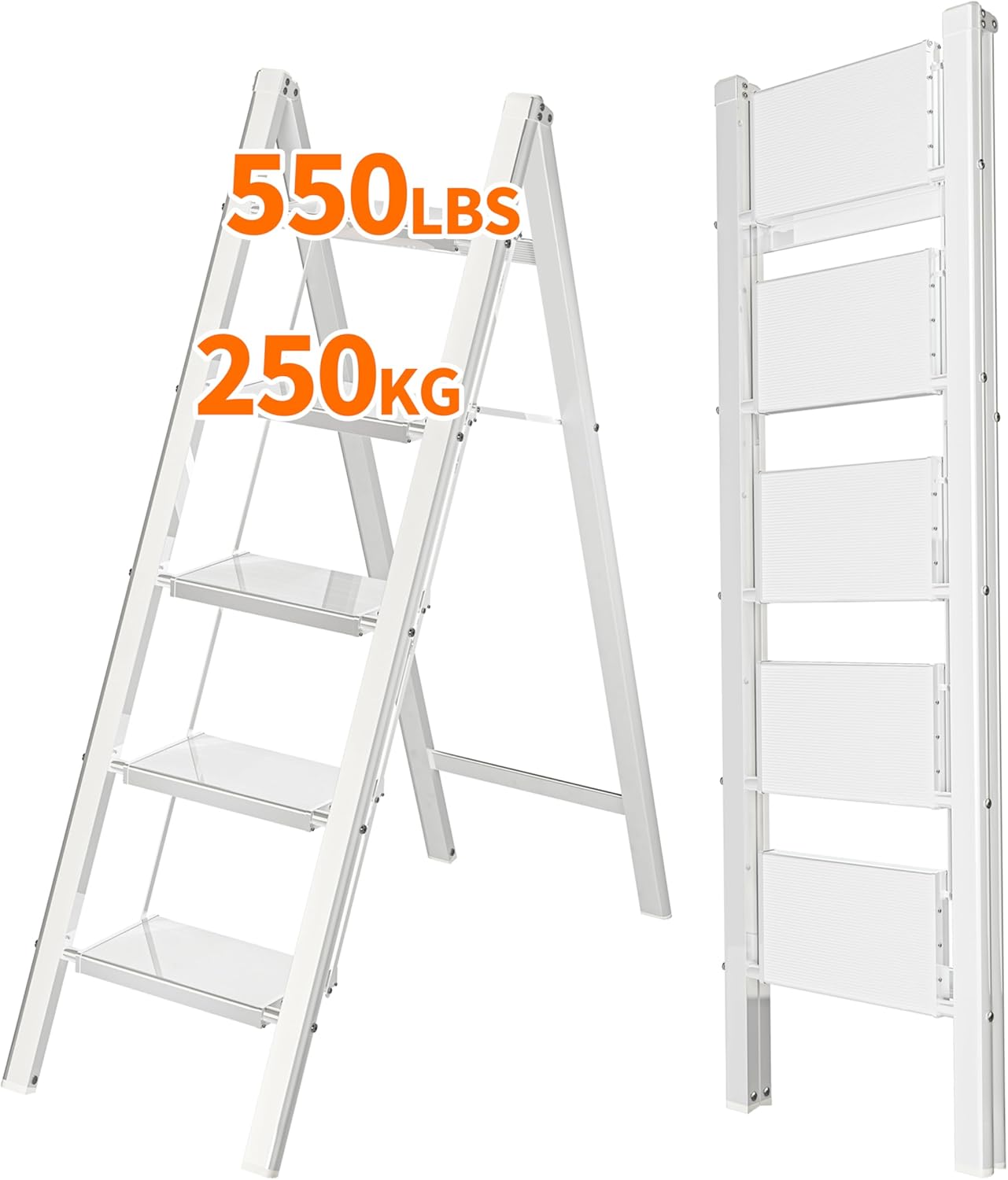 JOISCOPE 5 Step Aluminum Ladder for Home and Office Use