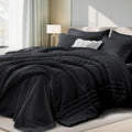 Twin Comforter Set Black - Twin Size 5-Piece Bed in a Bag