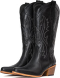 IUV Cowboy Boots For Women Mid Calf Snip Toe - Handcrafted Style pair