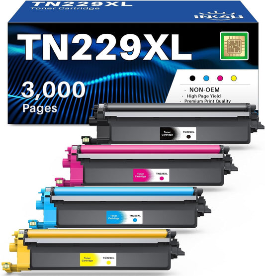 TN229XL Toner Cartridge Replacement for Brother Printers - 4-Pack
