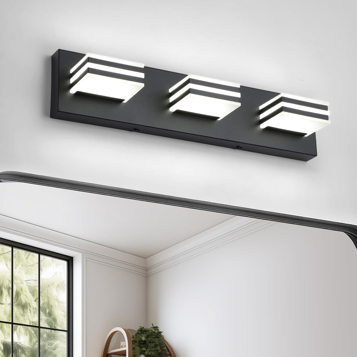 Black Vanity Lights 3 Light Bar for Modern Bathroom Sinks