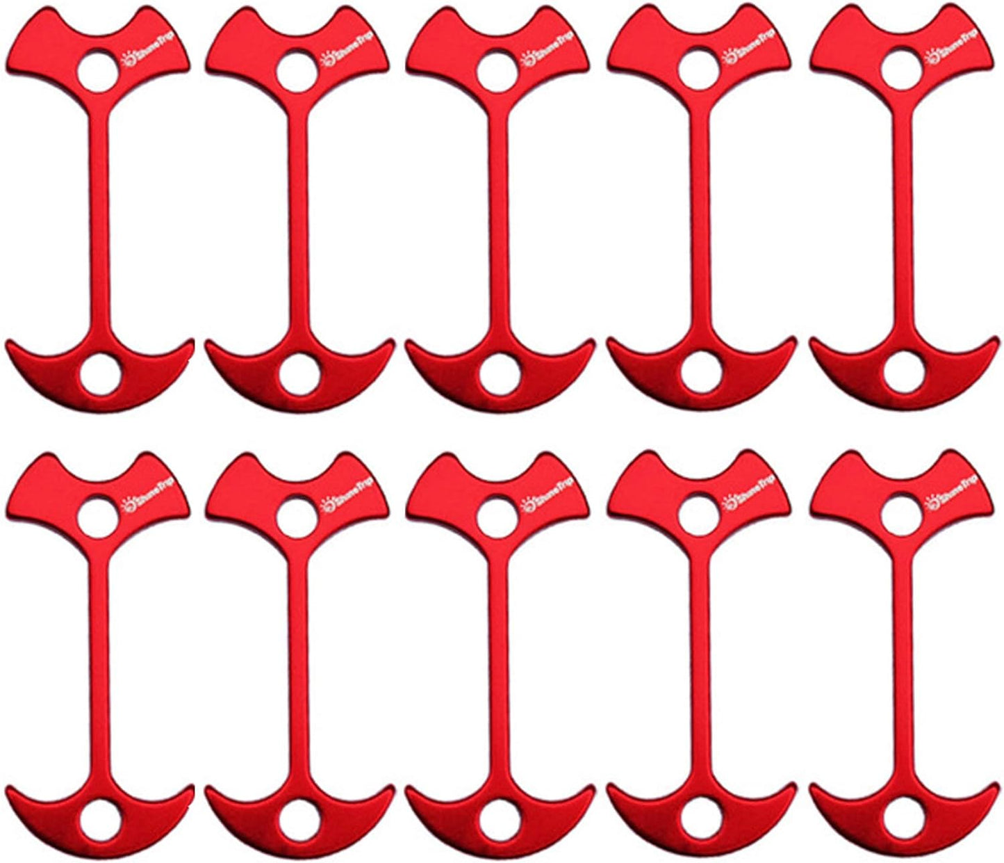 Secure Your Tent with 10pcs Fishbone Stakes - Red