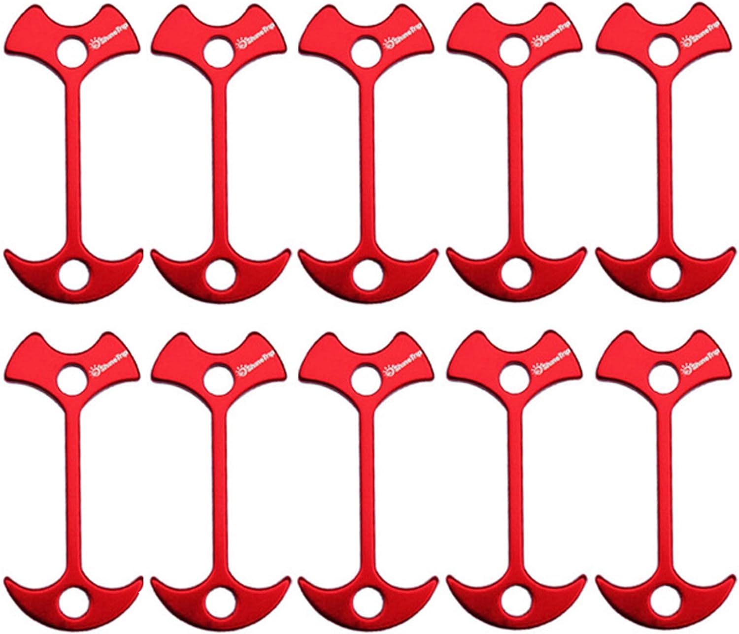 Secure Your Tent with 10pcs Fishbone Stakes - Red