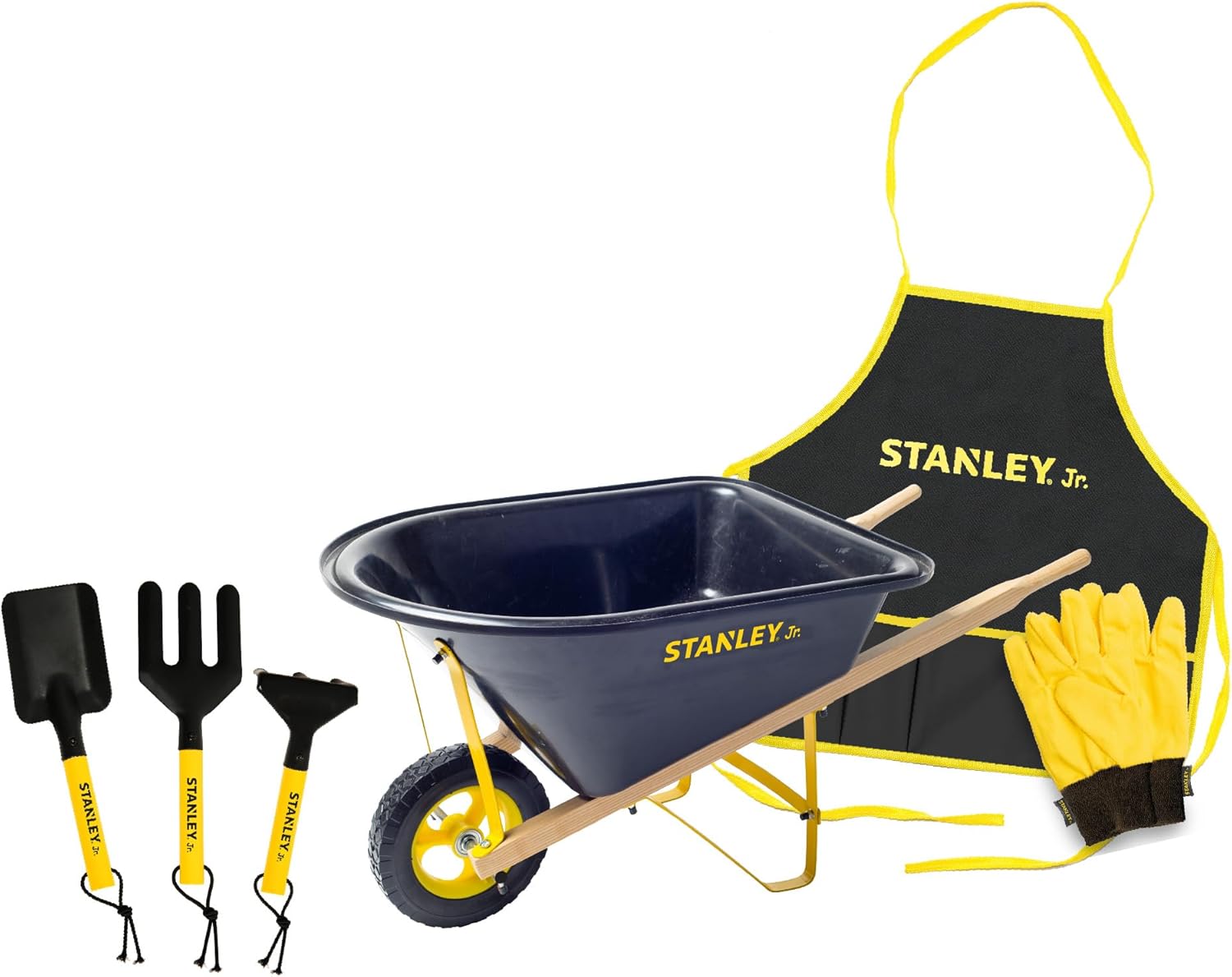 Stanley Jr. Kids Wheelbarrow Set for Fun Outdoor Playtime