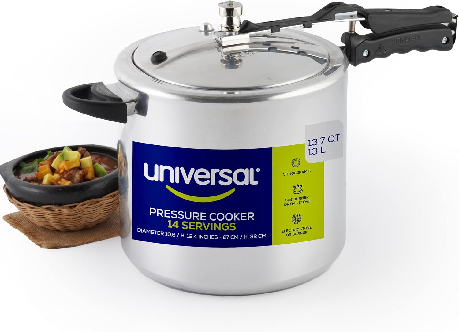 Universal 13.7 Quart Pressure Cooker for Stews and Soups