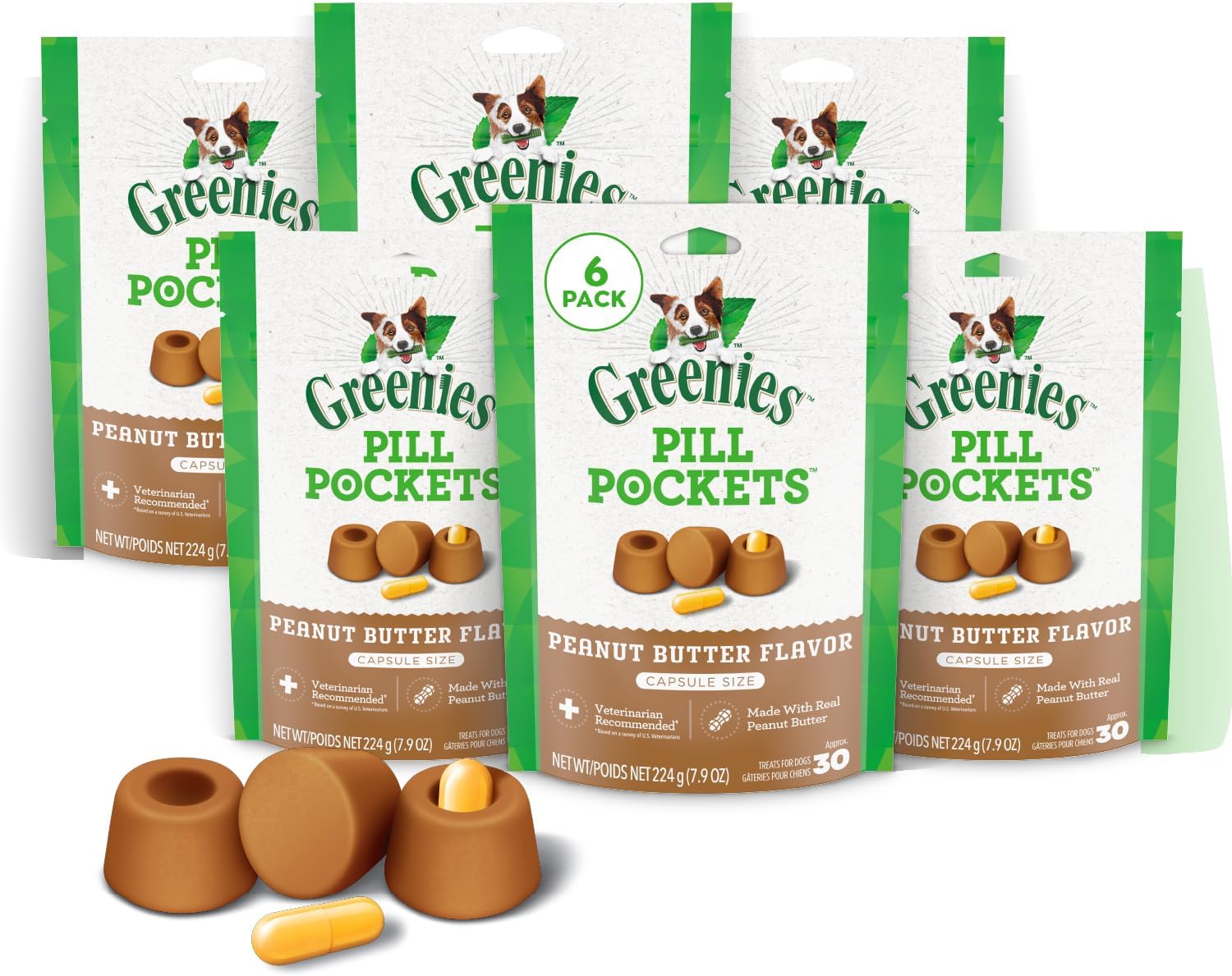 Greenies Pill Pockets for Dogs: Soft Treats with Peanut Butter
