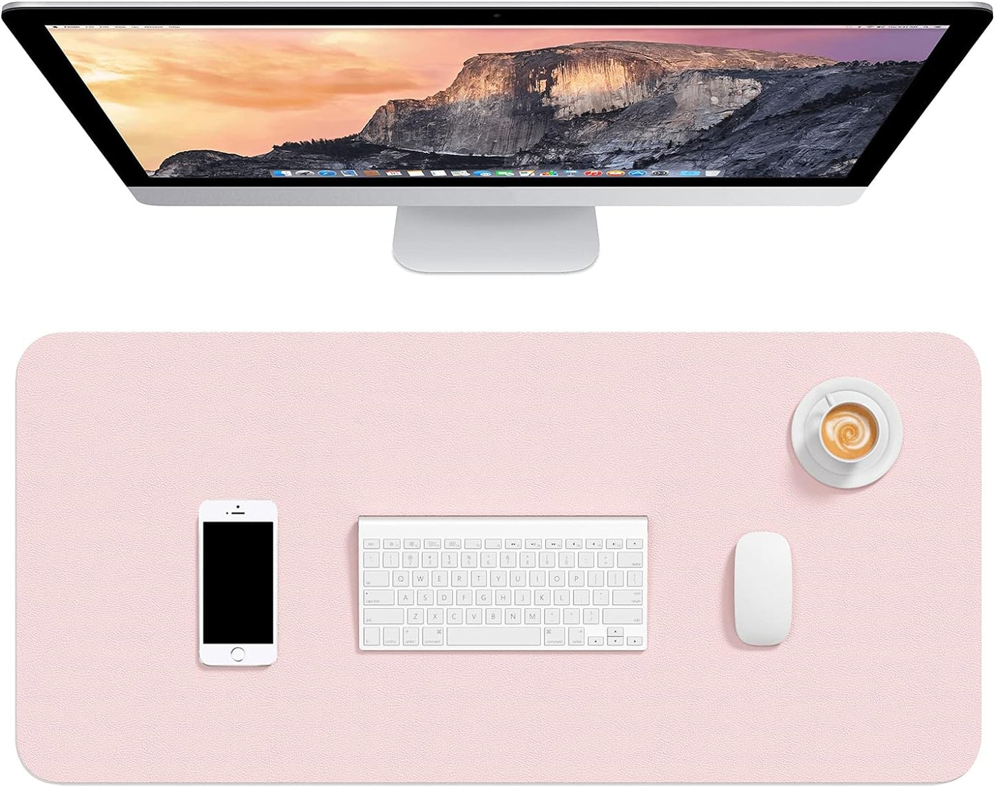 Pink XL Desk Pad - Waterproof & Non-Slip Mat