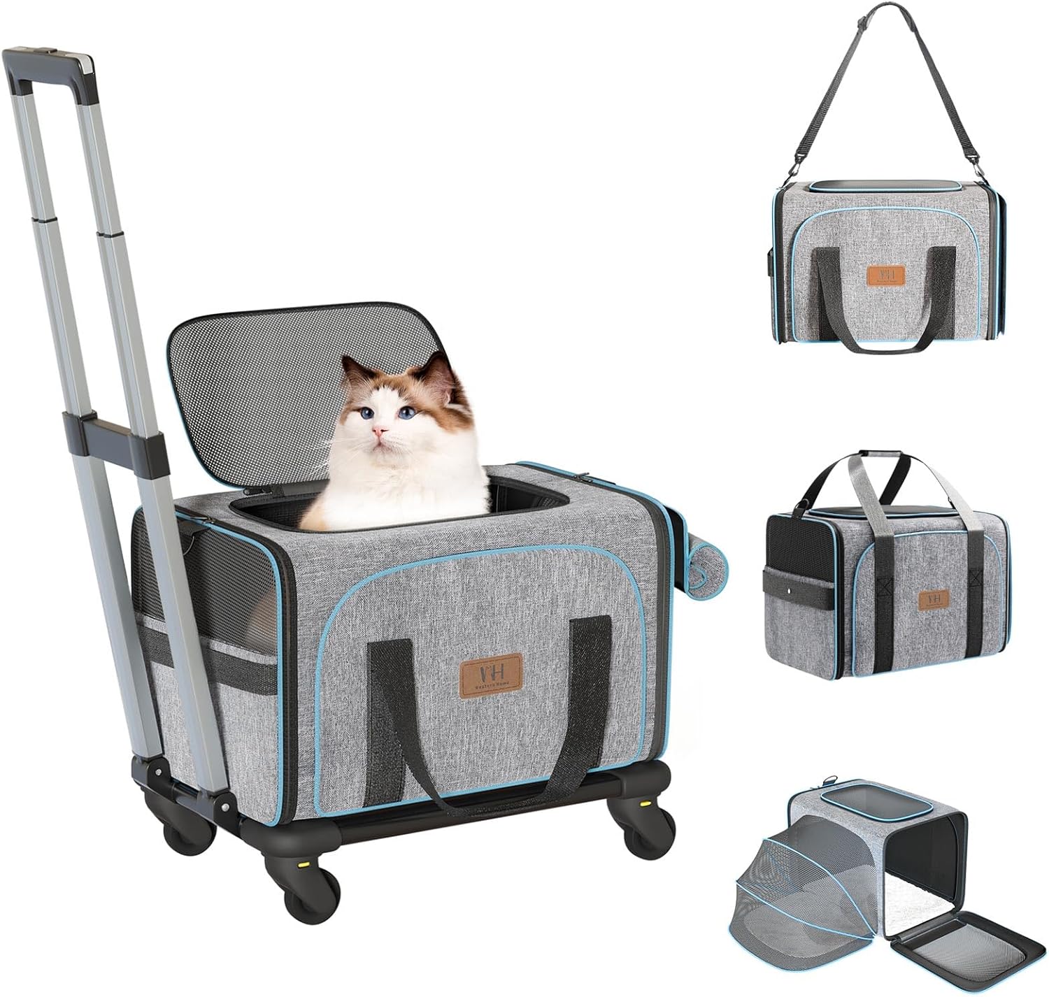 Expandable Cat Carrier with Wheels for Travel and Adventure