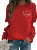 Heart Graphic Sweatshirt for Valentine's Day Love