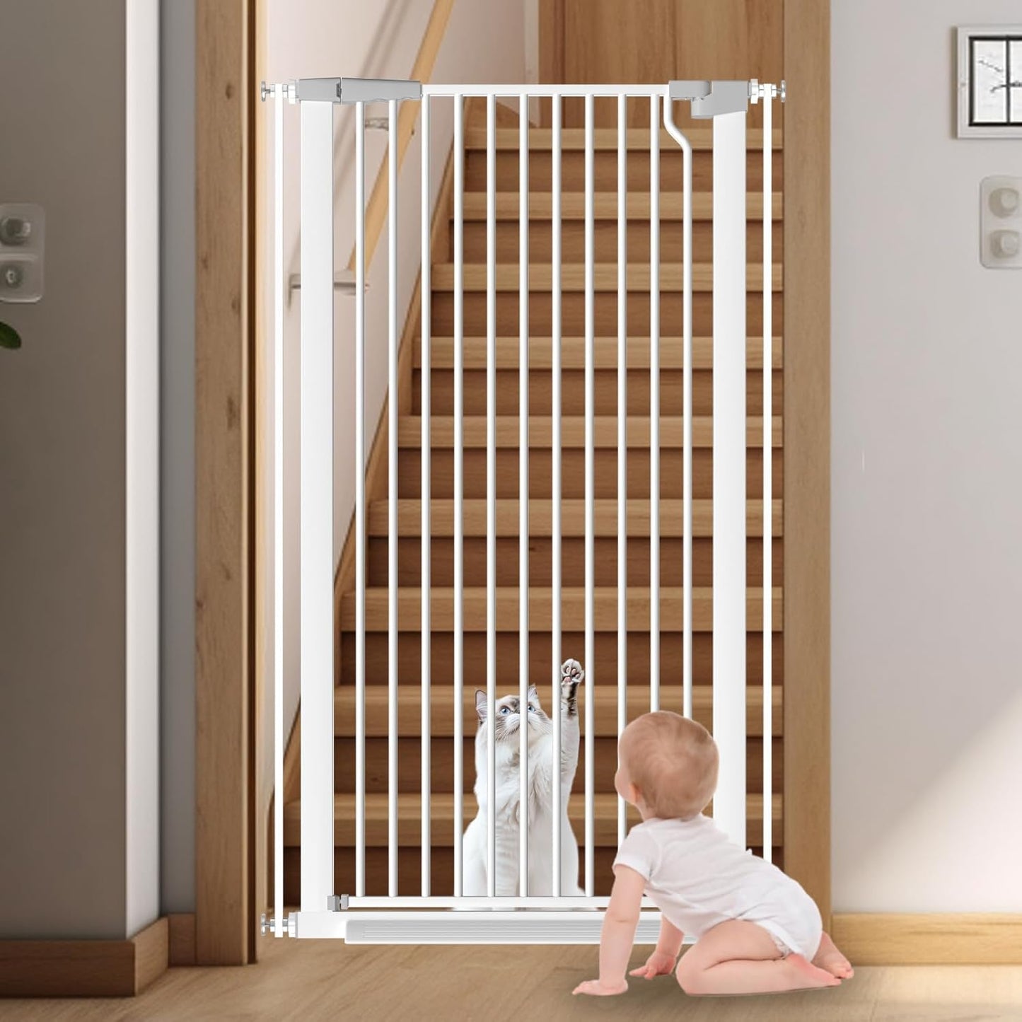 Extra Tall Cat Gate for Doorway - 51.18in High Pet Gate
