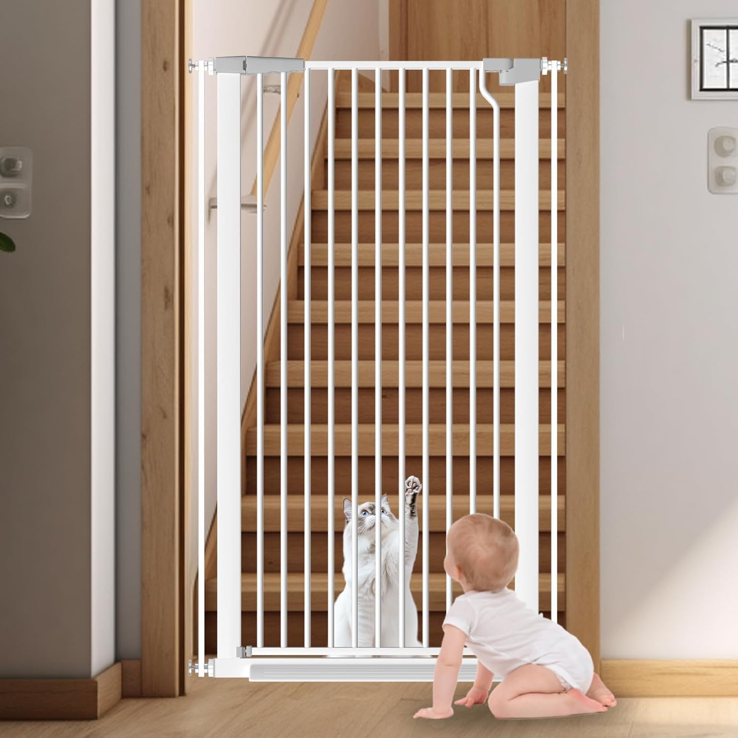 Extra Tall Cat Gate for Doorway - 51.18in High Pet Gate