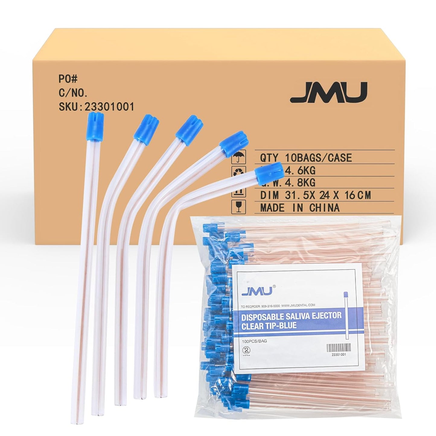 JMU 1000pcs Dental Saliva Ejectors for Comfortable Use