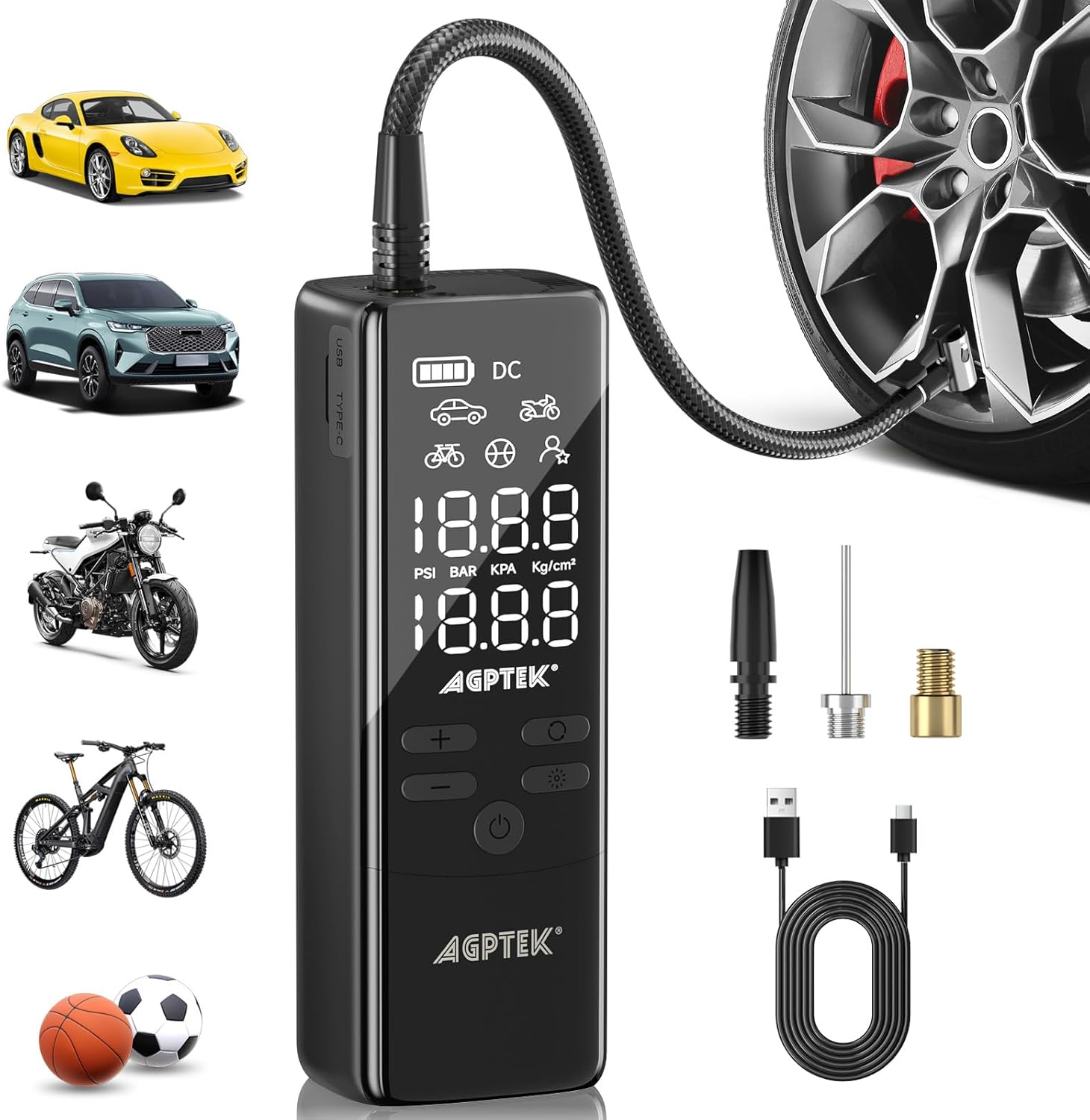 AGPTEK Portable Tire Inflator: Fast 150PSI Pump