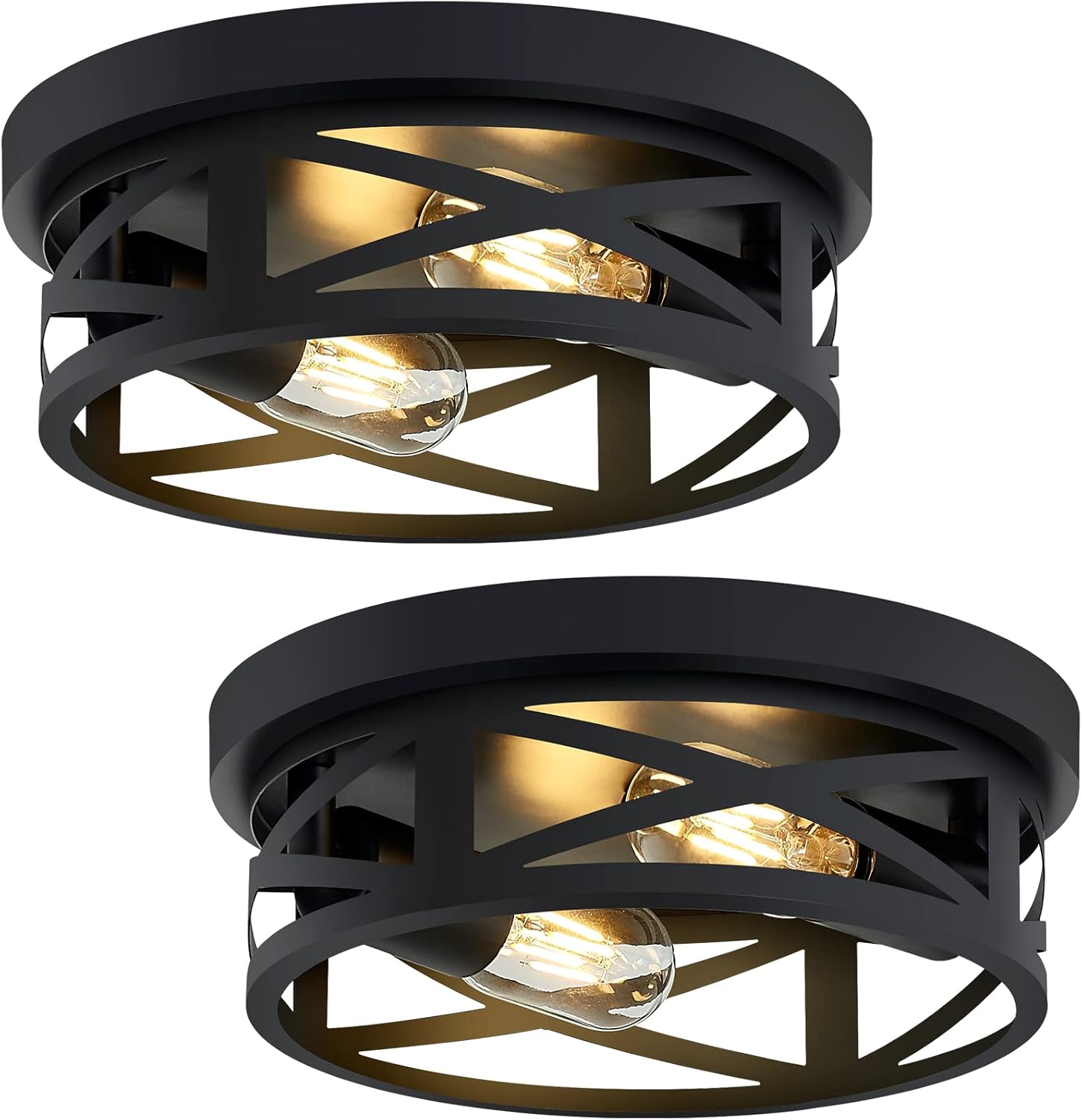 ZHU YAN Black Flush Mount Ceiling Light for Industrial Style