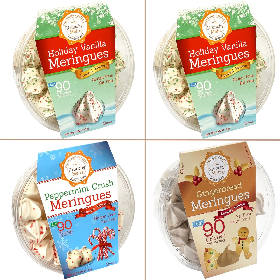 Krunchy Melts Meringue Cookies 4 Pack for Guilt-Free Snacking