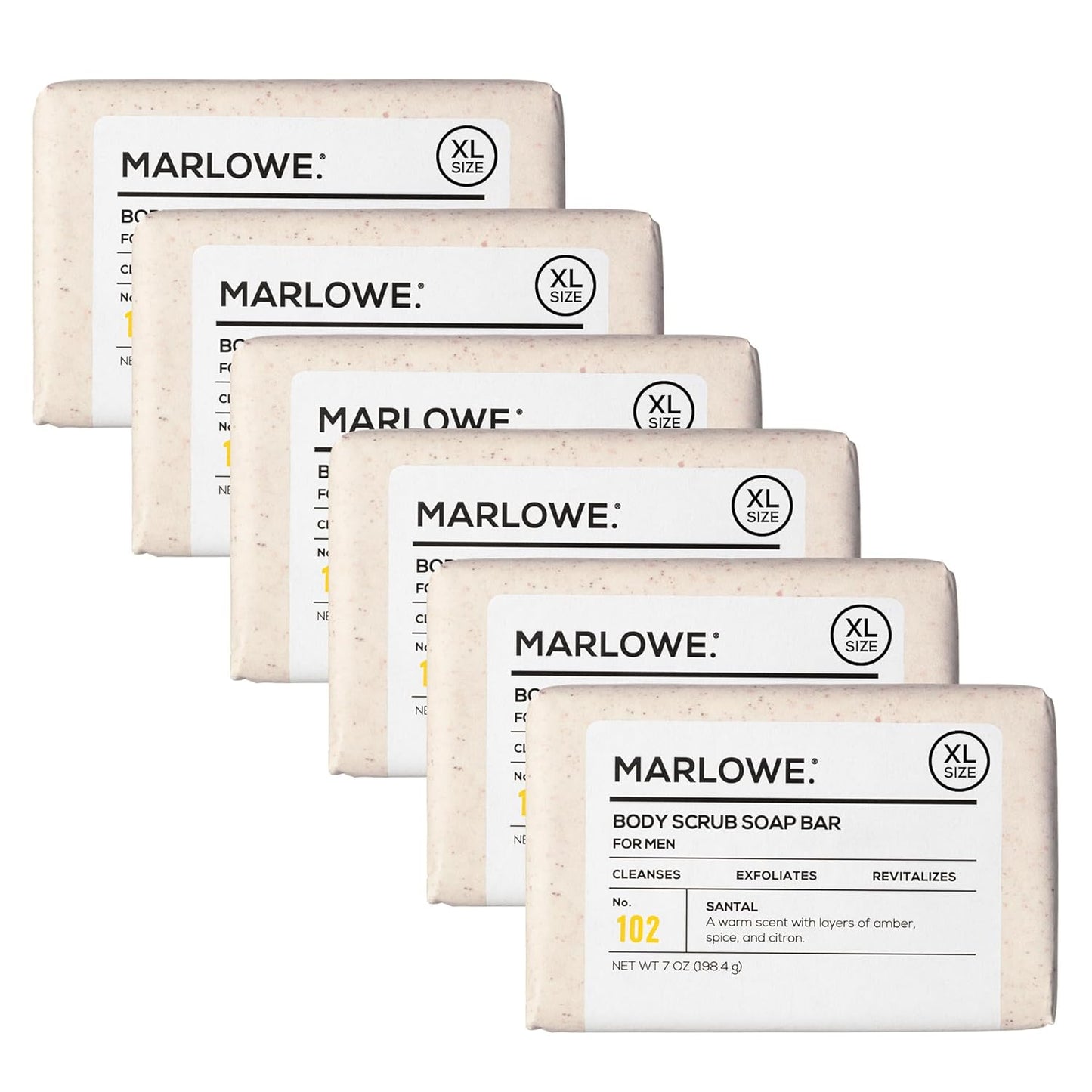 Marlowe No. 102 Body Scrub Soap Bar for Exfoliating Skin