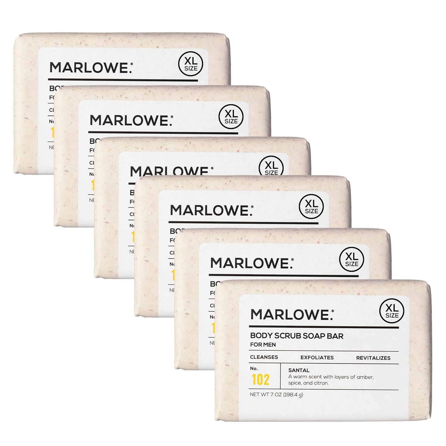 Marlowe No. 102 Body Scrub Soap Bar for Exfoliating Skin