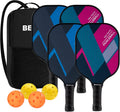 Pickleball Paddles Set of 4 USAPA Fiberglass - Lightweight Control